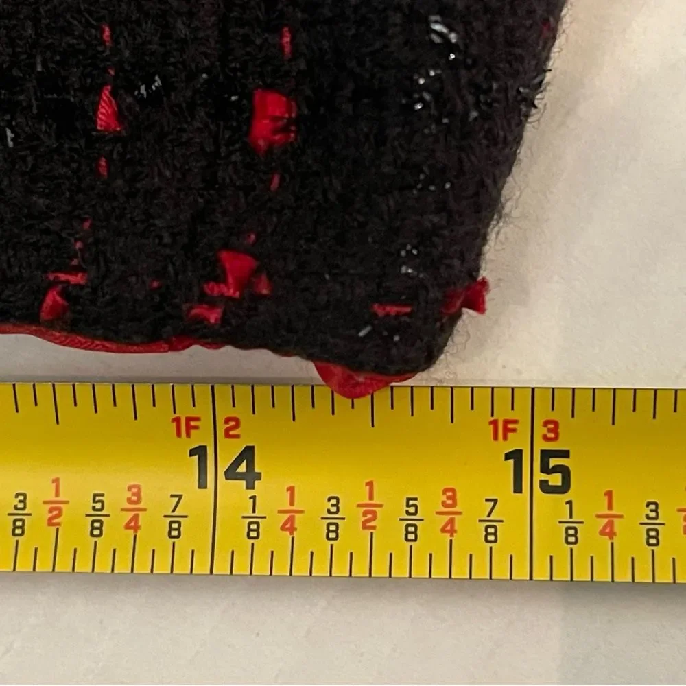 Jessica Howard Black Red Tweed Midi Skirt NWOT Size 6 Retro Chic